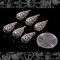 Antiqued Silver Plated Brass Lacy Teardrop Charms - Set of Six - XXX - S-C85